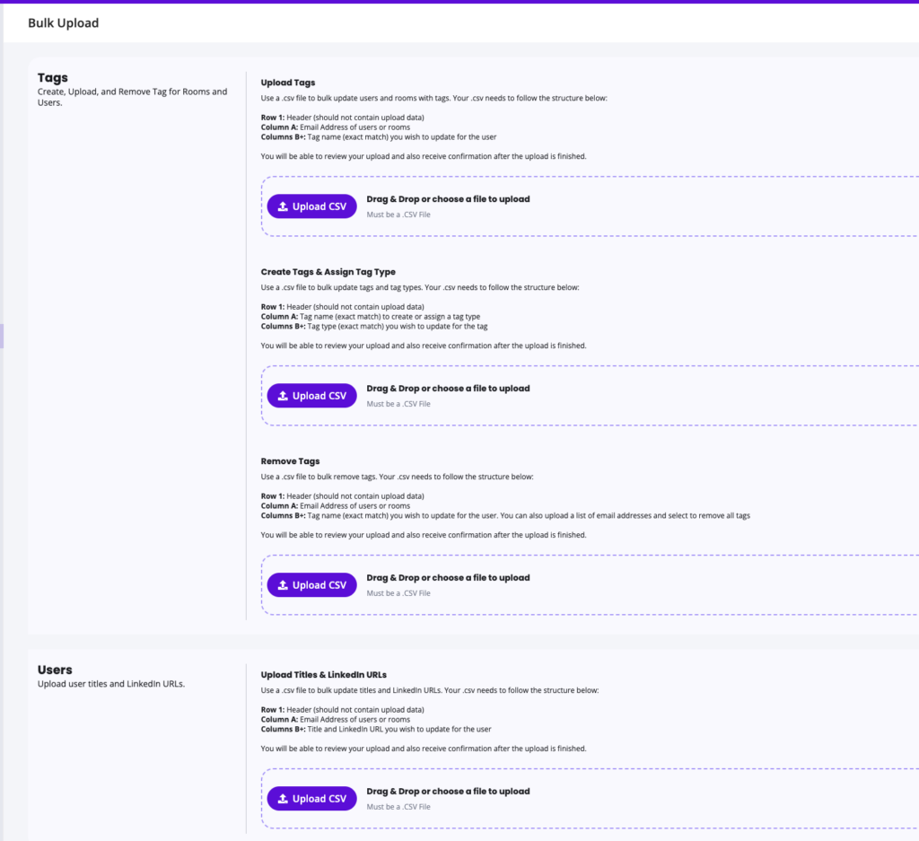 Bulk uploading tool