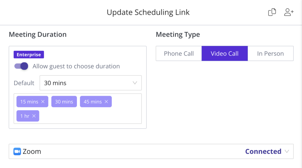 multi-duration scheduling links