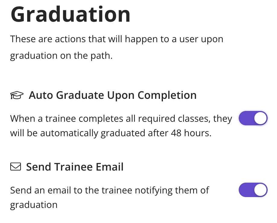 Auto graduation in GoodTime